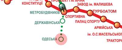 карта станции метро Одеська