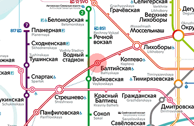 карта станции метро Балтийская