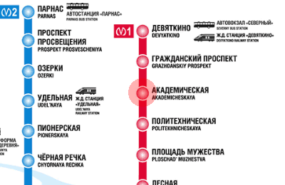 карта станции метро Академическая