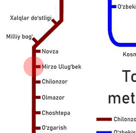 карта станции метро Мирзо Улугбек